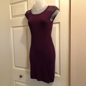 EXPRESS Purple Cap Sleeve sweater dress with Bling Rhinestones  XS EUC